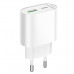 СЗУ-USB-USB-C HOCO C109A PD20W+QC3.0 18W, White