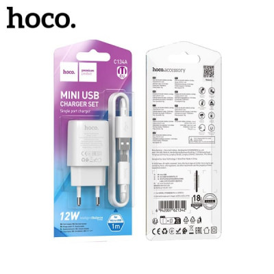 СЗУ-USB Micro HOCO CS134A 1м, 2,4A, 12W, White АКЦИЯ!!! Продается КРАТНО 15шт!!!