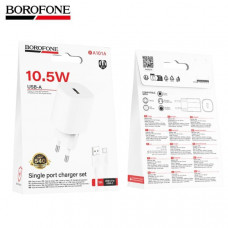 АКЦИЯ!!! СЗУ-USB Type-C BOROFONE BA101A Pudding 1м, 2.1A, 10.5W, White. Продается КРАТНО 20шт!!!