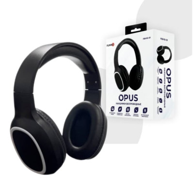 Гарнитура беспроводная полноразмерная Bluetooth FUMIKO OPUS, черный. Емкость аккумулятора 150мАч Время полной зарядки 1-2часа. Время работы до 4 часов. Встроенное радио. Поддержка MicroSD.