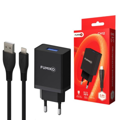 СЗУ-USB Lightning FUMIKO CH12 1м, 2.1А, White