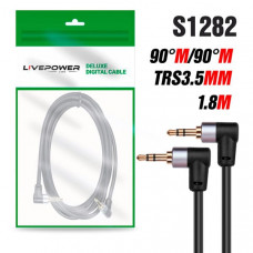 Кабель Аудио 3,5 Jack (AM)-3,5 Jack (AM) Live-Power Premium A-303 1,8м, угловой
