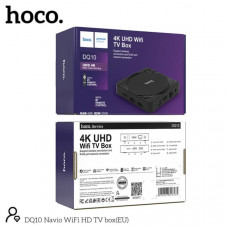 ТВ-приставка Hoco DQ10 4K UHD Wifi (RAM-4GB/ROM-32GB) Black. WiFi+ RJ45 порт. Пульт в комплекте. 60 fps.