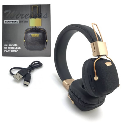 Гарнитура беспроводная полноразмерная BT BT50 Black-Gold.