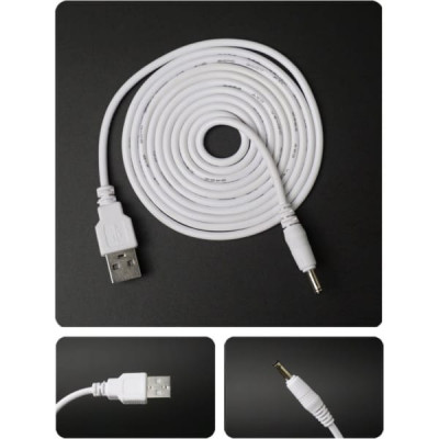 USB кабель переходник зарядного устройства Meltbox MBX-1070 на штекер 3,5х1,35, длина кабеля 1,8м, белый