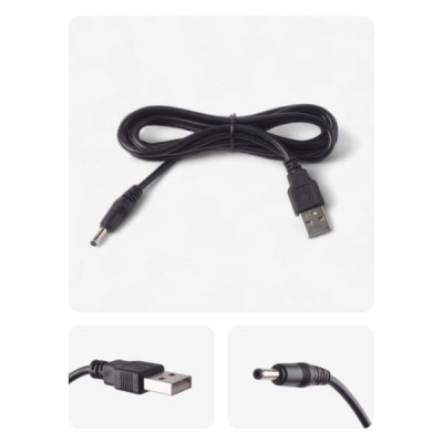 USB кабель переходник зарядного устройства Meltbox MBX-1053 на штекер 3,5х1,35, длина кабеля 1,8м, черный
