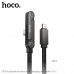 Кабель USB-C/USB-C HOCO U150 1,2м, 3A, 60W, плетеный, Black, угловой + складной держатель