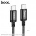 Кабель USB-C/USB-C HOCO X89 2м, 3A, 60W, нейлон, Black
