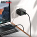 СЗУ-USB-USB-C (Type-C)-Type-C BOROFONE BAS16A 1м, PD45W, Black. Выход: USB-C: 45W; USB-A: 18W, USB-C+USB-A: 30W+10W. Кабель 60W.