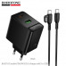 СЗУ-USB-USBC (Type-C)-Type-C BOROFONE BAS17A 1м, PD65W, Black. USB-A: 18W, USB-C+USB-A:45W+12W. Кабель C-C 60W.