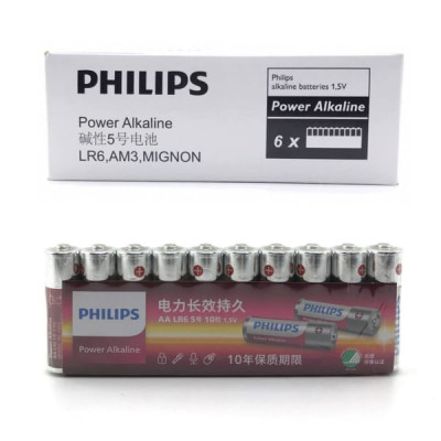 Батарейка PHILIPS LR06 Power Alkaline Red (CN) SH-10