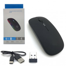 Мышь беспроводная H W10 Black. DPI 1600. Технология Blue Track+Red Engine, автоматического отключения. Кабель для зарядки Type-C в к-те. Кнопки мыши рассчитаны на 3млн нажатий. Bluetooth, 2.4ГГц. Передача до 10м. Совместимость Chrome OS, Windows, Mac OS 1