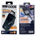 Внешний аккумулятор 10000 mAh FaizFull FL160 2.4A, Black. Цифровой индикатор заряда. Поддерживает 3 кабеля и выходы USB одновременно.