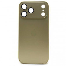 Чехол стеклянный iP 17 Pro Max AG-Glass Silicone Case с защитой камеры, цвет Desert Gold