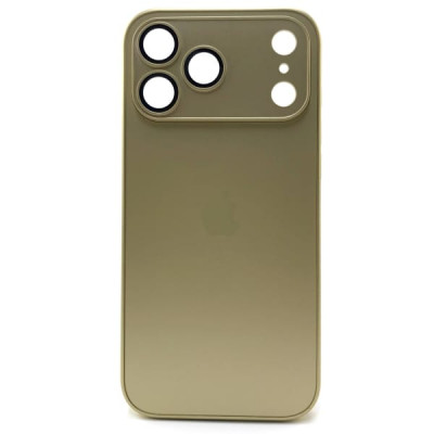 Чехол стеклянный iP 17 Pro Max AG-Glass Silicone Case с защитой камеры, цвет Desert Gold