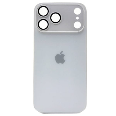 Чехол стеклянный iP 17 Pro AG-Glass Silicone Case с защитой камеры, цвет White