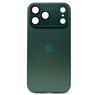 Чехол стеклянный iP 17 Pro AG-Glass Silicone Case с защитой камеры, цвет Dark Green