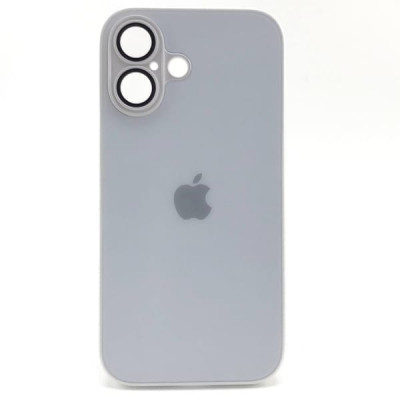 Чехол стеклянный iP 17 AG-Glass Silicone Case с защитой камеры, цвет White