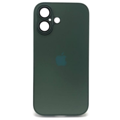 Чехол стеклянный iP 17 AG-Glass Silicone Case с защитой камеры, цвет Dark Green