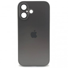 Чехол стеклянный iP 17 AG-Glass Silicone Case с защитой камеры, цвет Titanium