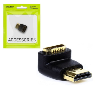 Адаптер Smartbuy HDMI (папа) - HDMIF (мама) A111, угловой разъем