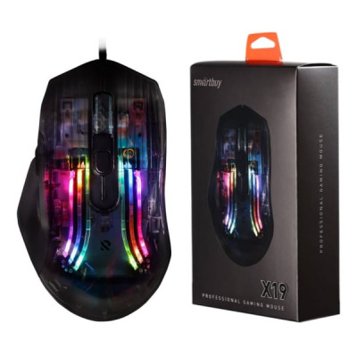 Мышь проводная игровая Smartbuy RUSH X19, серый