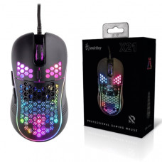 Мышь проводная игровая Smartbuy RUSH X21, черный. RGB-подсветка. 6 кн., 1200/1600/2400/3200/4800 dpi. Длина кабеля 1,5 м.