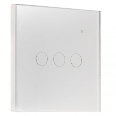 Выключатель умный Smartbuy сенсорный с Wi-Fi, Яндекс Алисой трехклавишный, белый. Максимальная нагрузка: 2200Вт, номинальный ток 10A, частота тока 50 Гц, номинальное напряжение 250 В. Таймер, управление с телефона, интервалы включения и отключения.