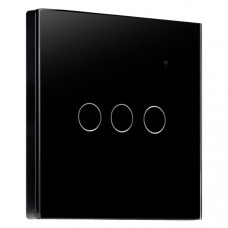 Выключатель умный Smartbuy сенсорный с Wi-Fi, Яндекс Алисой трехклавишный, черный. Максимальная нагрузка: 2200Вт, номинальный ток 10A, частота тока 50 Гц, номинальное напряжение 250 В. Таймер, управление с телефона, интервалы включения и отключения.