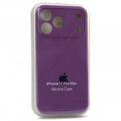 Чехол iP 17 Pro Max Silicone Case с закрытой камерой (Brinjal)