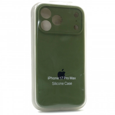 Чехол iP 17 Pro Max Silicone Case с закрытой камерой (Virid)
