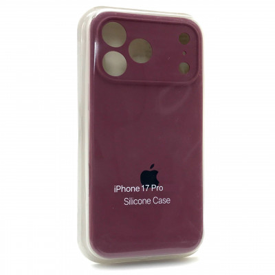 Чехол iP 17 Pro Silicone Case с закрытой камерой (Marsala)
