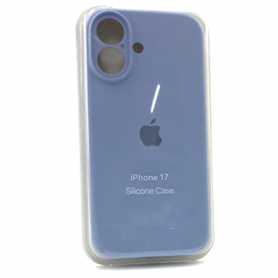 Чехол iP 17 Silicone Case с закрытой камерой (Pastel Blue)
