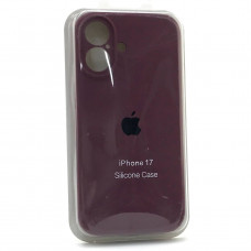 Чехол iP 17 Silicone Case с закрытой камерой (Marsala)