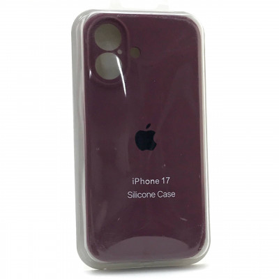 Чехол iP 17 Silicone Case с закрытой камерой (Marsala)