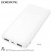 Внешний аккумулятор 10000 mAh Borofone DBT32 White. Емкость: 10000 mAh 37Wh. Номинальная емкость 5900 mAh (5V Typ 2A). Вход: USB-C/Micro USB: 5V/2A. Выход: USB-A1/A2: 5V/2.1A. USB-C: 5V/2.1A. Общий выход: 5V/2.1A.