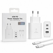 СЗУ-USB-2USB-C (Type-C)-Type-C SM T6530 1м, PD65W(=40W), White