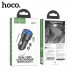 АЗУ 2USB HOCO DZ17 Black с подсветкой. USB-A+USB-A 2.4A Max. Выход 2.4A DC12-24V. Алюминиевый корпус.