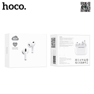 Гарнитура вакуумная Bluetooth Hoco EW98 ANC-шумоподавление+онлайн-перевод (App). Емкость аккумулятора: зарядный кейс 300 мАч, наушники 30 мАч. Время работы: 4 часа: Название приложения: Earjoy. Поддержка ИИ и онлайн-перевода на 134 языка; Поддержка функци