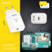 СЗУ-USB-C (Type-C)-Type-C FAIZFULL FC214 1м, PD35W быстрая зарядка, GAN, White
