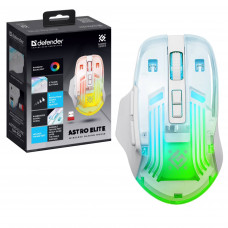 Мышь беспроводная игровая Defender Astro Elite GM-056, белый, 7кн, 2.4G, 1200/2400/3200dpi, емкость акб 500мАч.