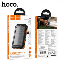 Внешний аккумулятор 8000 mAh HOCO J164 Black. Емкость: 8000 мАч 29,6 Втч Номинальная емкость: 4600 мАч. Вход: USB-C: 5 В/2 А; Солнечная энергия: 0,8 Вт. Выход: USB-A1/USB-A2: 5 В/2 А; Общая выходная мощность: 5 В/2 А. Светодиодный индикатор уровня заряда 