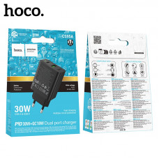 СЗУ-USB-USB-C HOCO CS95A PD30W+QC3.0 18W, Black. ВыходUSB-C: 30 Вт; USB-A: 18 Вт; USB-C+USB-A: 5 В/3 А