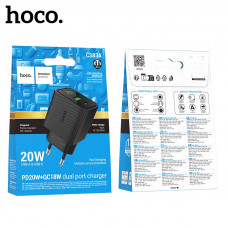СЗУ-USB-USB-C HOCO CS83A PD20W+QC3.0 18W, Black. ВыходUSB-C: 20 Вт; USB-A: 18 Вт; USB-C+USB-A: 5 В/3 А