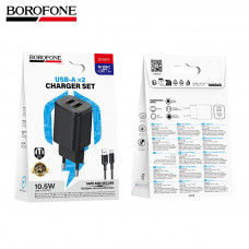 СЗУ-2USB Type-C BOROFONE BAS81A 1м, 2.1A, 10.5W, Black (20/120)