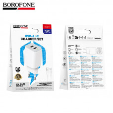 СЗУ-2USB Type-C BOROFONE BAS81A 1м, 2.1A, 10.5W, White (20/120)