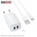 СЗУ-2USB Type-C BOROFONE BAS81A 1м, 2.1A, 10.5W, White (20/120)