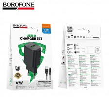 СЗУ-USB Type-C BOROFONE BAS82A 1м, QC3.0, 18W, Black (20/120)