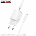 СЗУ-USB-USB-C (Type-C)-Lightning BOROFONE BAS83A 1м, PD20W+QC3.0 18W, White. USB-C+USB-A: 5V/3A.