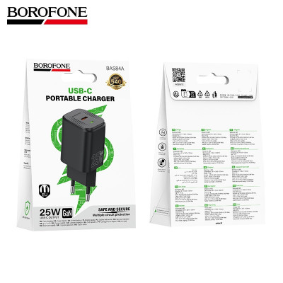 СЗУ-USB-C BOROFONE BAS84A 25W GaN, Black